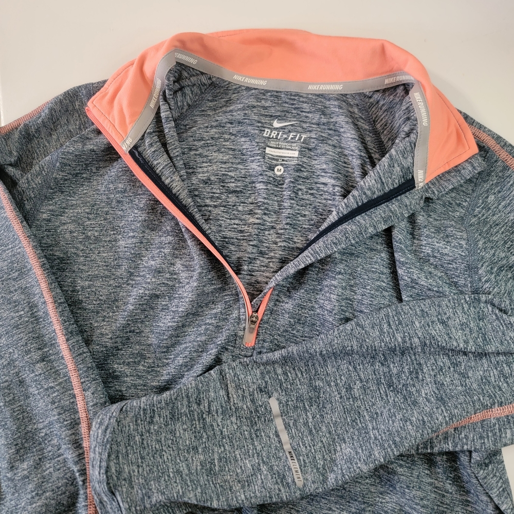 Nike Gray and Pink Athletic Zip Up Top